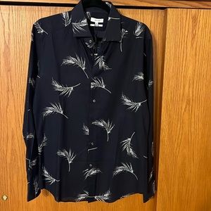 Reiss Navy Tailored Button Up Shirt